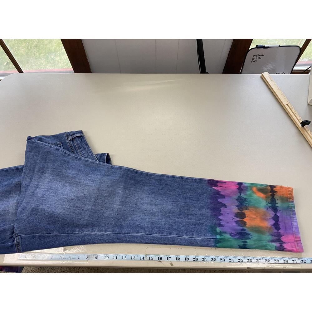 FDJ French Dressing Jeans Womens 16 Blue Straight Olivia Tie Dye Ankle 36x32 - Picture 9 of 12